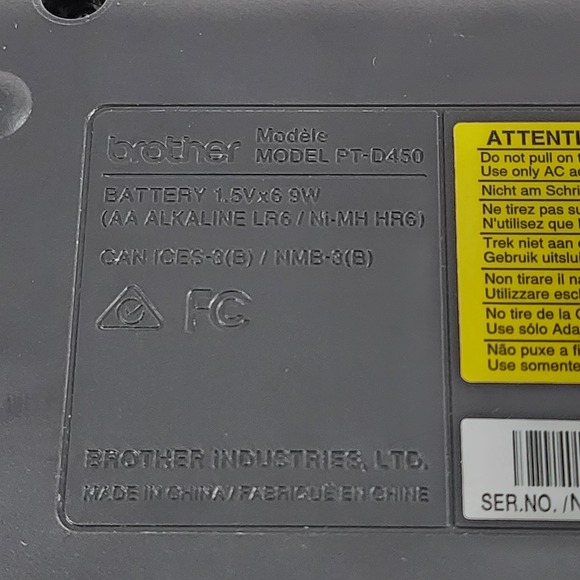 Brother Printer PTD450 PC Connectible Label Maker - Black - Picture 7 of 9